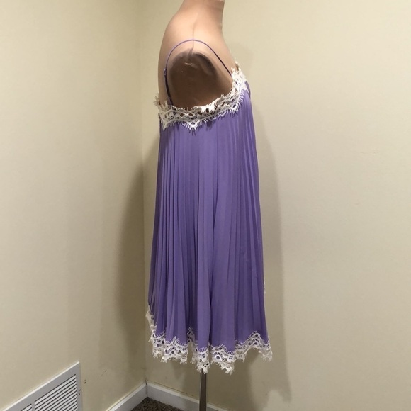 Anthropologie Moulinette Soeurs Slip Dress Size XS Pastel Purple Pleated Mini - Picture 4 of 9